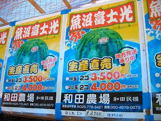 和田農場の八色産スイカ直売所